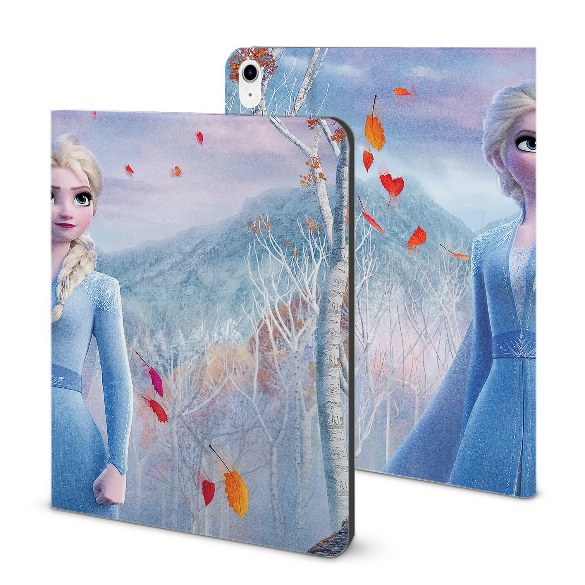 （画像用） アナと雪の女王 アンナ エルサ Frozen Anna Elsa IPad ケース ブック型 PUレザー TPU 耐衝撃 軽量 薄型 ペン収納なし 全面保護 IPad 各モデル対応